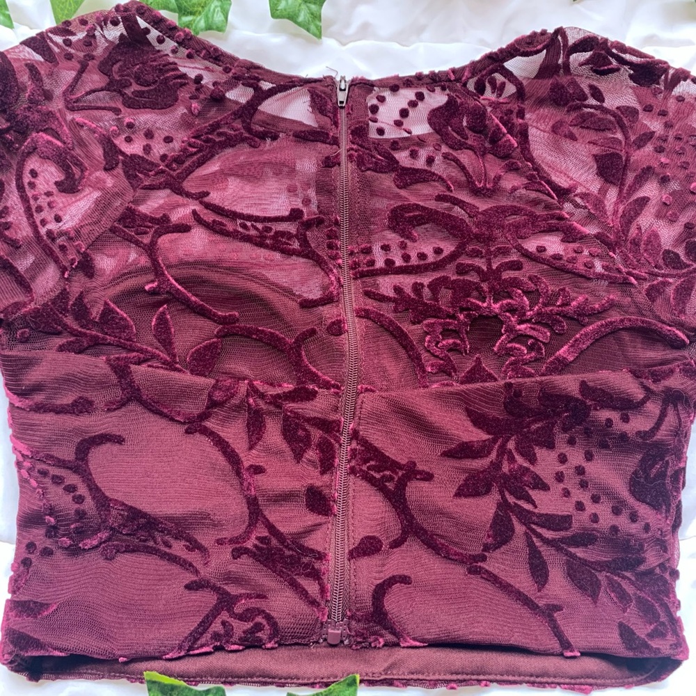 JC Penny Two Piece Maroon Formal Dress - Picture 7 of 11